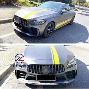 Nouvelle calandre de pare-chocs avant ZHOUCHI, kit carrosserie GT-R Facekit pour <span class=keywords><strong>Mercedes</strong></span>-Benz W205 <span class=keywords><strong>Classe</strong></span> <span class=keywords><strong>C</strong></span> <span class=keywords><strong>2019</strong></span>+, non peinte, en PP, avec fixation par vis, compatible capteurs d'aide au stationnement - Product Image 3