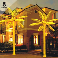 Luces LED Decorativas con Motivo de Palmera de Coco para Jardín, Lámpara de Paisaje Artificial para Exteriores con Clasificación IP65