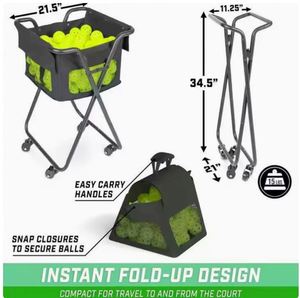Carrito de Recolección de Pelotas de Pickleball Plegable, de Hierro, con Marco para Recoger Pelotas, Carrito de Almacenamiento de Pelotas de Tenis, Móvil - Product Image 3