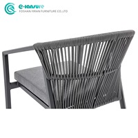 Chaise de salle à manger en aluminium pour jardin, vente en gros, chaise de patio en corde tressée, chaise simple pour extérieur, maison, hôtel, restaurant