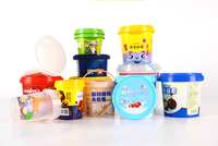 200ml 260ml 145g Personnalisé IML Jetable En Plastique Parfait Yaourt Gruau Tasse Avec Couvercle En Dôme