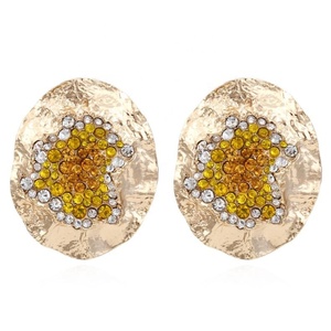 Pendientes de diamante redondos de aleación para mujer, aretes de diamante redondos, de lujo, estilo Retro, para el Día de San Valentín, 2023 - Product Image 1