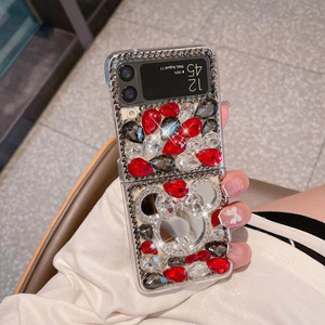 Per Samsung Galaxy Z Flip5/6 custodia per telefono con strass di lusso ZFlod6/5 papillon <span class=keywords><strong>topolino</strong></span> specchio per trucco avanzato - Product Image 3