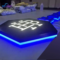 Enseigne lumineuse personnalisée haut de gamme avec logo rétroéclairé, IP65, LED, métal, 3D, transformateur AC, compatible HomeKit, télécommande, montage mural