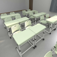 Tables et chaises en plastique pour étudiants, chaise de bureau en plastique, mobilier de salle de formation, panier en fil métallique, ergonomique et durable