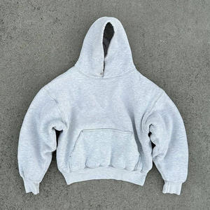 Sudaderas Blancas Lisas de Alta Calidad de 500 g/m², Sudaderas Unisex al por Mayor, Ropa Urbana, 100% Algodón, Felpa Francesa, Sudadera Corta para <span class=keywords><strong>Hombre</strong></span>, Sudadera Gruesa - Product Image 1