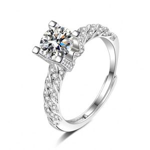 Anillo De Acero Inoxidable Full Moissanite Diamond <b>Ring</b> <b>Adjustable</b> Open Zircon <b>Ring</b> Engagement Copper <b>Rings</b> for Bridal - Product Image 6