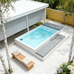 Piscine rectangulaire en fibre de verre de 22 pieds, robuste, avec canapé et fontaine, pour hôtel et villa - Product Image 3