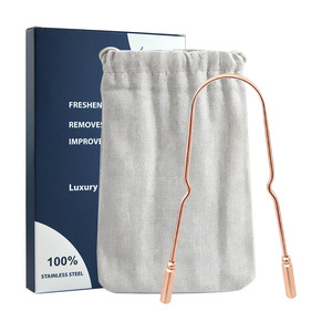 Brosse à gratter la langue en forme de U, finition cuivre, en acier inoxydable, pour une haleine fraîche, écologique, réutilisable, portable, pour usage quotidien buccal - Product Image 6