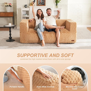 Modular <b>Bean</b> <b>Bag</b> <b>Sofa</b> High Density Sponge Cushion Floor <b>Sofa</b> For Pets And Adults Customizable Color Options - Product Image 3