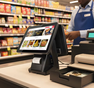 Terminal de point de vente (TPV) 15/15,6'' à écran tactile, compatible SDK, design élégant, affichage caissier, imprimante thermique intégrée 80 mm, 2ème écran de paiement 11,6'' - Product Image 3