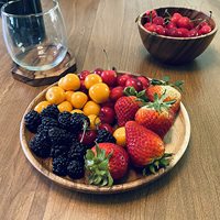 Assiette Ronde Nordique en Bois d'Acacia, Écologique, en Bois Massif, pour Servir les Fruits, Vente Chaude, en Bois Monobloc