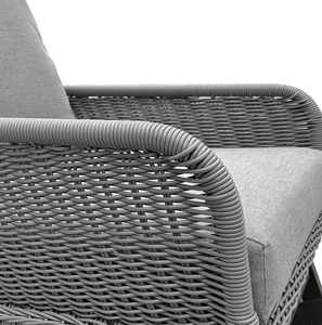 Silla Mecedora de Mimbre Gris Minimalista Moderna, Cómoda y Portátil, con Cojines Suaves de Poliéster, Estructura de Madera Resistente para Uso en Exteriores - Product Image 5