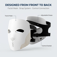 Système de photothérapie beauté à domicile avec durée de séance réglable et quatre programmes de fonctionnement, masque facial LED