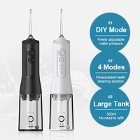 Tragbare kabellose Wasser flosser Wiederauf ladbare Mund dusche und Zahn reiniger mit 300ml IPX7 wasserdichtem Wassertank für unterwegs