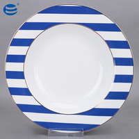 Service de table en porcelaine de haute qualité, bleu et rose, vente en gros, style nordique européen, vaisselle et assiettes de luxe, service de table de restaurant