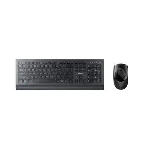 Wireless Keyboard And Mouse Black Set Ergonomics USB Smart Chip Mute Keyboard Mouse Combo Customizable