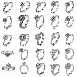 Anillos de Plata de Ley 925 para <span class=keywords><strong>Mujer</strong></span>, Anillos de Compromiso y Matrimonio para Hombre, Venta al Por Mayor - Product Image 1