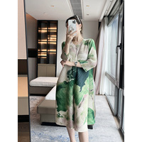 Robe portefeuille féminine à imprimé à rayures Style moyen long élégant tempérament mondain en STOCK Support expédition en 7 jours