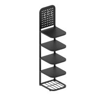Porte-chaussures multifonctionnel en fer noir avec panneau perforé pour accrocher les petits objets dans la maison, porte-chaussures en métal