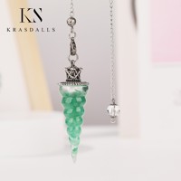 Chakra Cristal Pendule Divination Pierre Naturelle Puce Perle Pendentif Reiki Résine Pendules Ésotérique Pendule Bijoux