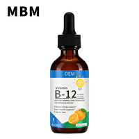 Complément alimentaire liquide de vitamine B12 à absorption rapide 500 mcg, stimulant énergétique, soutien immunitaire à base de plantes, complexe de vitamines et de minéraux