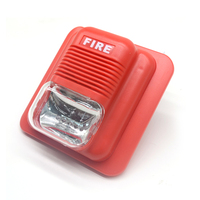 Alta calidad convencional DC24V cuerno sirena Souder y luz CE rojo convencional fuego Hooter sistema de detección de incendios