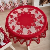 Nappe de table en dentelle creuse américaine Nappe de Noël Nappes rectangulaires rouges pour événements