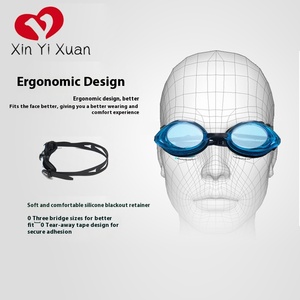 Racing Swim Goggles, Anti-Fog UV Protection Colorful Mirrored PC Lens with Adjustable Thin <b>Rope</b> Strap for Professional Training - Product Image 2