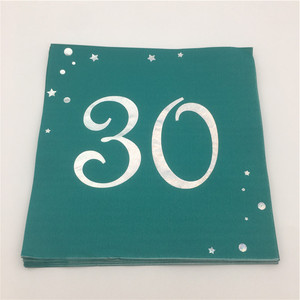 Serviettes en papier vertes 2 plis imprimées jetables pour dîner, décor de table plié pour mariage et fête d'anniversaire - Product Image 4