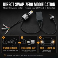 Ampoule LED pour voiture G-VIEW GRE3156 24W 10-18V 1500 Lm, double fonction DRL, clignotant, feu de stationnement latéral, compatible Canbus