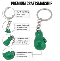 Mini porte-clés gants de boxe en alliage de zinc, pendentif gant de boxe, porte-clés en métal, breloque pour sac à dos sportif, cadeau pour les amateurs de boxe et de fitness