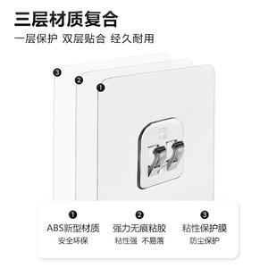 Stainless Steel Adhesive Hooks Single Hook 3-5kg Load No Drill Kitchen Bedroom Wall Mount - Product Image 5