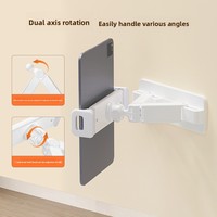 Support de tablette mains libres pour diffusion en direct, support mural extensible pour téléphones et iPad, réglable et pliable pour utilisation au lit
