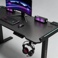 Table de jeu électrique sur mesure à hauteur réglable motorisée, bureau en fibre de carbone, chaise de jeu, ensemble table et chaise à levage électrique avec LED