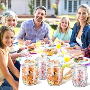 Frascos para Dulces y Galletas con Tapas, Contenedor Transparente de Plástico para Galletas, Frascos Grandes Herméticos para Almacenamiento y Organización - Product Image 6