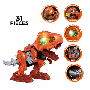 Ept2024 trẻ em tự làm đi bộ điện khủng long robot sáng tạo đồ chơi hơi nước lắp ráp nhựa đồ chơi robot - Product Image 2
