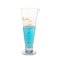 Gobelet doseur conique en verre résistant à la chaleur avec bec verseur, pour la quantification de réactifs de laboratoire, approvisionnement direct usine en gros