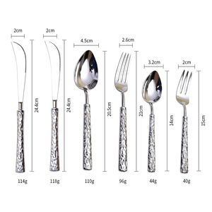 Juego de Cubiertos de Acero Inoxidable 304 de Lujo con Textura de Piedra en Relieve, Cuchillo para Carne, Cuchara y Tenedor, para <span class=keywords><strong>Restaurante</strong></span> - Product Image 5