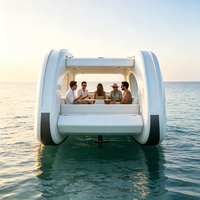Yacht gonflable de luxe de 4,5 m, pont flottant commercial pour 8 à 10 personnes, bateau à moteur électrique pour complexe hôtelier