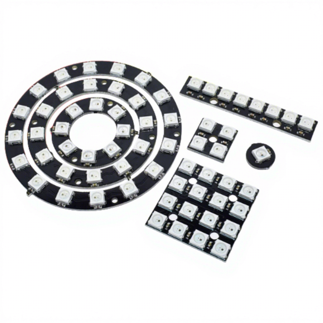 WS2812 5050 RGB Colorful LED with Built-in Full-color Driver Colored Light Ring, square Ambient Light