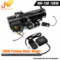 Chauffe-eau de stationnement OkyRie 12V 24V 15KW, préchauffeur de liquide de refroidissement moteur avec télécommande LCD compacte pour camion et caravane – Vente en gros