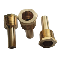 Housing Sensor Thermowell CNC Berkualitas Tinggi dari Kuningan dan Baja Tahan Karat yang Dapat Disesuaikan OEM 1/2 NPT