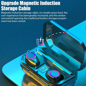 M12 Tai nghe răng màu xanh Tai nghe rảnh tay màn hình LED âm thanh nổi HiFi Tai nghe không dây Tai nghe chơi game không thấm nước - Product Image 3