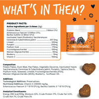 Friandises à mâcher molles pour chiens, probiotiques, riches en protéines, sans céréales, pour le soutien immunitaire et la santé digestive, pour toutes les races