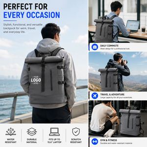 Wholesale Waterproof <b>Roll</b> Top Laptop <b>Backpack</b> Custom Logo Business Travel <b>Backpack</b> Large Capacity Outdoor Commuter <b>Backpack</b> - Product Image 6