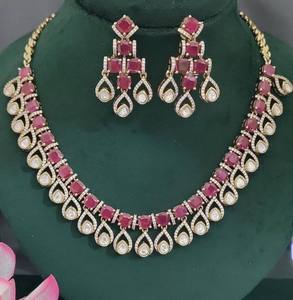 Luxury Mehandi Plated CZ Moissanite Kundan <b>Statement</b> <b>Necklace</b> for Women Bridal Wedding Reception Party Ethnic Fashion Jewelry - Product Image 1