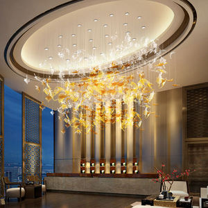 Engineering Custom Project Chandelier Luxury Crystal Glass Maple <strong>Leaf</strong> Led Banquet Hall Pendant <strong>Light</strong> for Hotel - Product Image 3