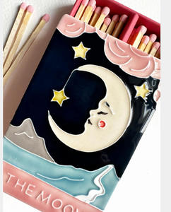 Scatole di fiammiferi personalizzate in ceramica a forma di luna, scatole di fiammiferi personalizzate per matrimoni, Natale, cucina, bagno, salotto, decorazioni moderne per la casa - Product Image 3
