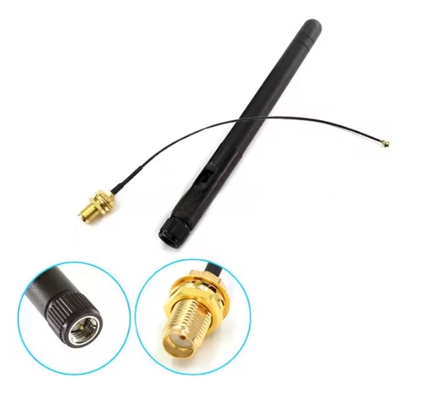 Stock 2dBi WiFi Antenna 2.4GHz RP-SMA Male +15CM I-P-E-X-1 to RP-SMA Female Pigtail Cable